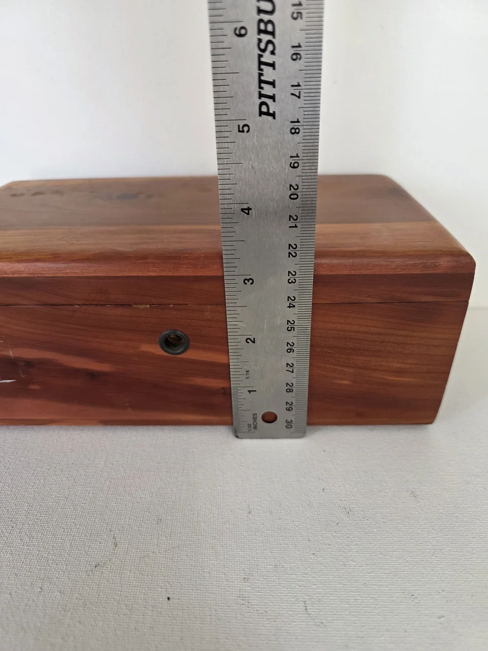 Vintage Wooden Cedar Jewelry Box - Red-Brown Cedar Finish